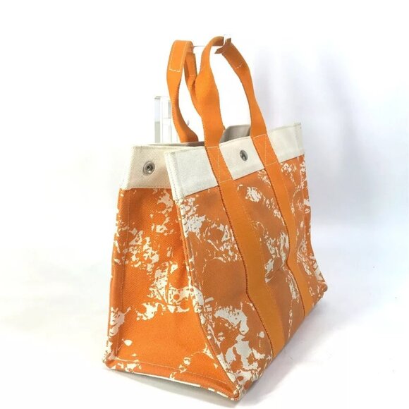 HERMES Hand Bag Bora Bora PM Cheval Spries bag with pouch Tote Bag Canvas Orange - Picture 16 of 16